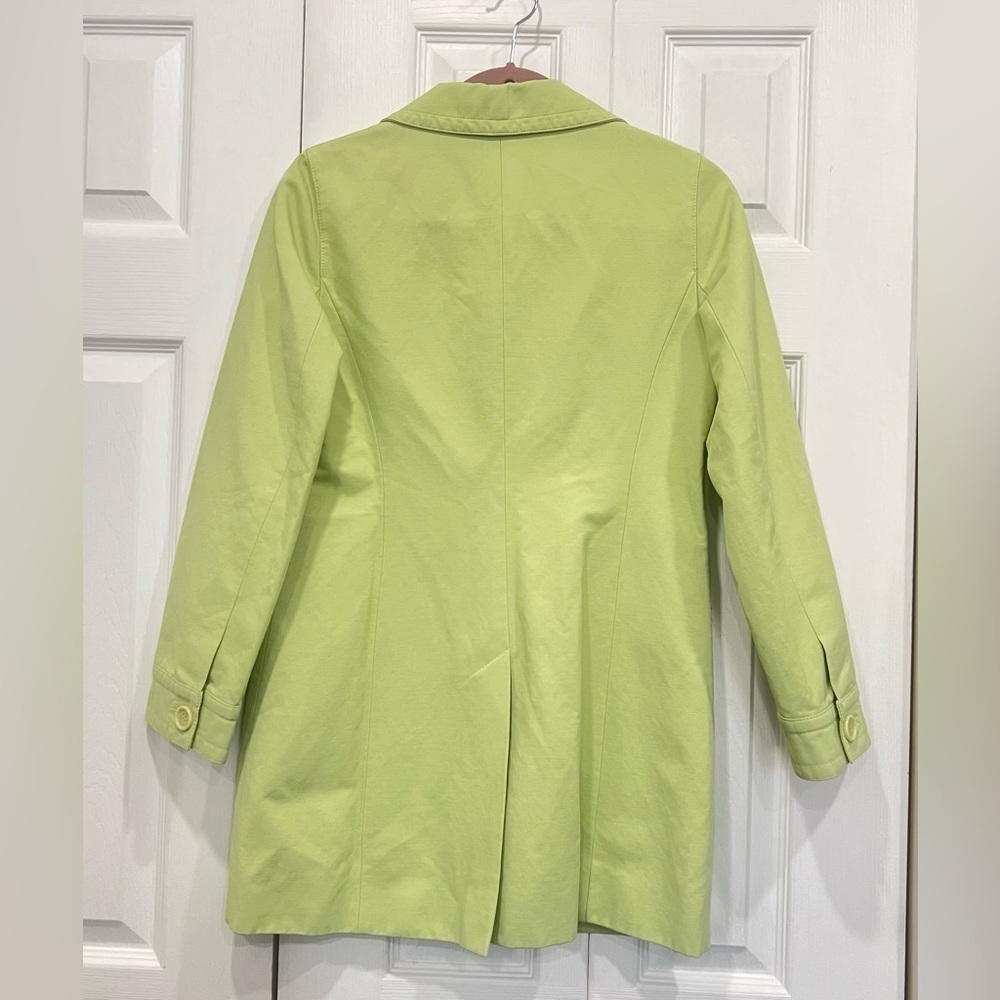 Ann Taylor loft pea coat green lime water resistant material petite - Picture 5 of 12